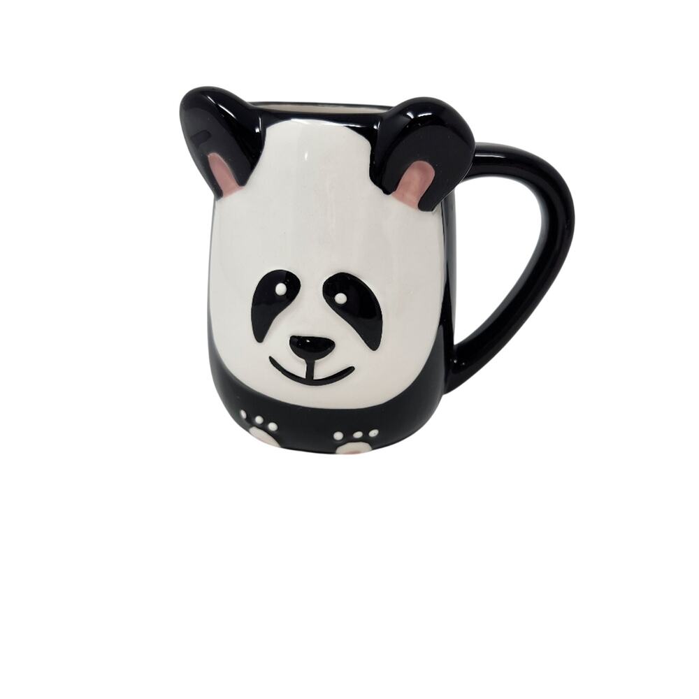 Fun Gift Black and White Panda Mug 3D Sculpted Ceramic Cup Figurine